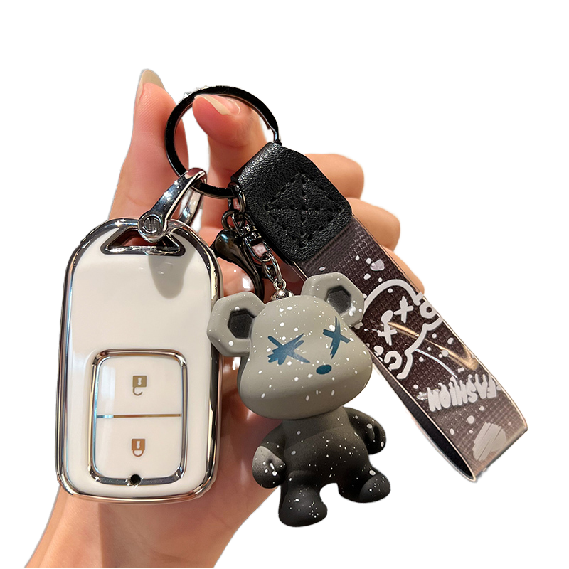 Silver Edge TPU Car Key Holder Case Cover for Honda Accord Civic - Huihuangda Brand