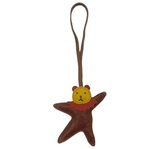 Personnalisé dessin animé ours en peluche en cuir porte-clés sac pendentifs mignon ours en cuir porte-clés sac à main charme porte-clés - Product Image 3