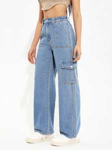 JEANS CARGO EN DENIM Denim extensible brodé de luxe Tissu écologique et durable Tailles 26-40 Osca International - Product Image 5