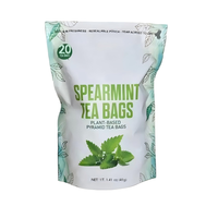 OEM ODM Thé aux herbes à la menthe verte GMP ISO22000 20 sachets de 40g refermables Naturellement sans caféine