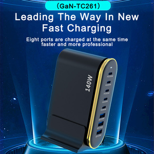 อะแดปเตอร์ชาร์จแล็ปท็อป Schitec OEM 140W ชาร์จเร็วพิเศษ 8 พอร์ต แบบตั้งโต๊ะ ช่องเสียบ USB-C สำหรับแล็ปท็อปและอุปกรณ์มือถืออื่นๆ - Product Image 3