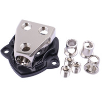 Boîtier de Jonction de Câblage Audio Voiture Filaire DB76 avec Séparateur de Fusibles et Support de Bornes Négatives (1 Entrée, 2 Sorties)