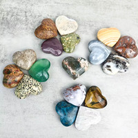 Vente en gros Cristal Reiki de haute qualité pour la guérison Pierre de palmier cœur multi-matériaux pour chanceux