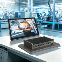 Panel PC Sentuh Industri Tanpa Kipas Ipc 65 15.6/18.5/21.5 Inci 24x7 Dual LAN Monitor Layar Marine Linux/Windows dengan 6 USB 2 COM
