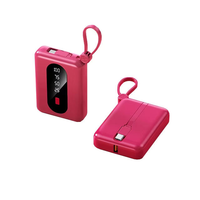 Nouvelle batterie externe portable 10000mAh avec écran LED, charge rapide 10W, entrée USB, sortie Type-C, câbles intégrés pour téléphones