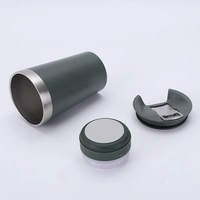 Gobelet isotherme à double paroi pour bière et café de 16 oz avec couvercle, haut-parleur Bluetooth sans fil intégré pour fêtes en extérieur