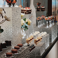 Support de buffet personnalisé en acrylique pour table de desserts, présentoir à desserts en acrylique, boîte de présentation alimentaire en acrylique