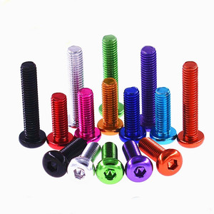 M2 M3 M4 M5 M6 Vis à tête hexagonale à six pans creux en alliage d'aluminium Boulons Allen à tête cylindrique anodisée colorés - Product Image 1