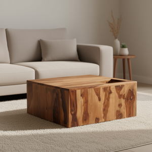 Solid Acacia Wood <b>Coffee</b> <b>Table</b> With Natural Grain Rustic Modern Design Living Room Furniture - Product Image 2