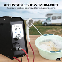 Chauffe-eau au propane compact et portable de 4500mAh, système de pompe de douche extérieure chaude instantanée avec fonction de bain de sécurité automatique à écran LCD
