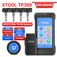 XTOOL TP300 avec 4 capteurs TS100, outils de programmation et de réinitialisation TPMS, scanner de diagnostic OBD2 5 systèmes avec 8+ fonctions de réinitialisation et mises à jour gratuites