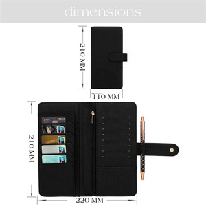 Hongbo superventas Slim Card Wallet 6 colores Saffiano cuero Hobonichi Weeks/Mega organizador planificador de presupuesto pasaporte de negocios - Product Image 4