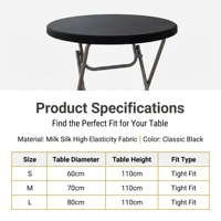 Housse de table extérieure minimaliste en polyester tricoté, couleur unie, avec élastique, personnalisable pour événements de mariage