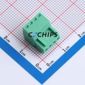 MX2EDGK-2.54-04P-GN01-Cu-Y-A Plug-in Terminal Block P=2.54mm Connector Male Plug 2.54mm Green 4P - Product Image 2