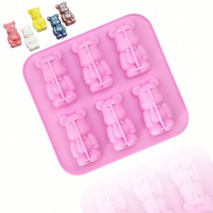 Moule en silicone écologique à 6 cavités, nouveau style, en forme d'ours Gloomy, pour gâteaux, savons, résine, bougies DIY, réutilisable, pour la pâtisserie maison, OEM/ODM - Product Image 1