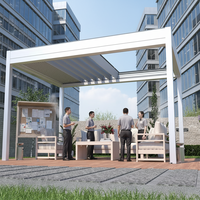 Pergola électrique en aluminium Sweet Home, toit rétractable motorisé à lamelles, auvent imperméable, ombrage LED, bioclimatique, télécommande