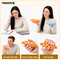 Mainan Squishy Sosis Renyah TONGXIN, Mainan Squishy, Mainan Remas, Bola Anti Stres, Mainan Fidget Squishy untuk di Rumah
