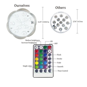 RGB LED sumergible bajo florero Base de luz con control remoto para las bodas de las Partes - Product Image 6