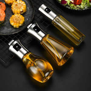 Bouteille d'huile d'olive Portable en acier inoxydable 304 pour l'extérieur, vaporisateur en verre de cuisine de 100ml - Product Image 1