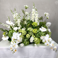 DKB Vente en gros de fleurs artificielles pour allée de mariage, décoration blanche et verte, arrangement de fleurs artificielles pour allée de mariage
