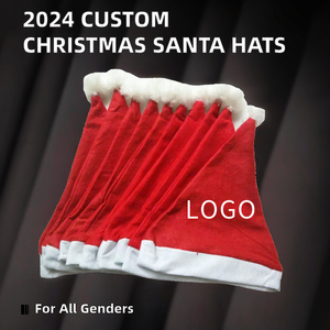 Casquettes de fête unisexes en peluche de polyester personnalisables 2024, chapeaux de Noël pour adultes, logo personnalisé, sublimation, blancs, festifs - Product Image 2