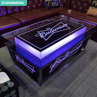 Ensembles de tables de bar KTV de luxe personnalisés, mobilier de bar moderne pour club avec verre lumineux, pour la restauration, mobilier d'hôtel pour boîtes de nuit et hôtels