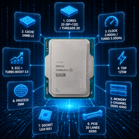Procesador Core Ultra 7 265KF de 20 Núcleos y 20 Subprocesos, 3.9GHz, 5.5GHz Turbo, LGA1851, DDR5-6400, Probado en Estación de Trabajo