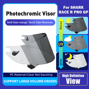 Visera fotocromática para casco, Viseras para <span class=keywords><strong>SHARK</strong></span> RACE R PRO <span class=keywords><strong>GP</strong></span>, accesorios de montaje, casco completo personalizado, resistente a impactos - Product Image 4