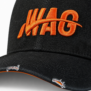 Gorra de Béisbol de Mezclilla Desgastada con Bordado 3D Personalizado, Visera Naranja, Cierre a Presión, Estilo Vintage, Streetwear, para Hombre, Venta al Por Mayor - Product Image 2