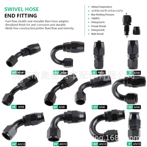 Conector de Enfriamiento de Aceite Auso-Racing AN8 de Aleación de Aluminio Rojo Azul, Junta Giratoria de 0-180 Grados, Accesorio para Línea de Combustible Automotriz - Product Image 5