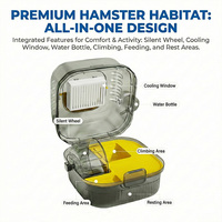 Großes Transparentes PP-Hamster-Transportkäfig Luxuriöses Umweltfreundliches Langlebiges Habitat mit Tragegriff Belüftetes Reise- und Heimtierhaus