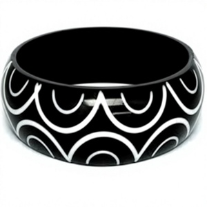New Vintage Trendy Wooden & Resin <b>Bangle</b> <b>Bracelets</b> Design Hexagon Shape Yellow Resin Inlay Unisex Fashion Jewelry Wedding Woman - Product Image 6