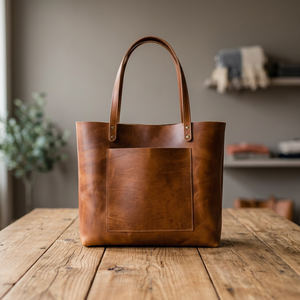 Bolso de Mano de Cuero Genuino BS INTERNATIONAL, de Moda para Mujer, Ligero, Impermeable, con Cierre Abierto, Ideal para Compras y Eventos Nocturnos - Product Image 2