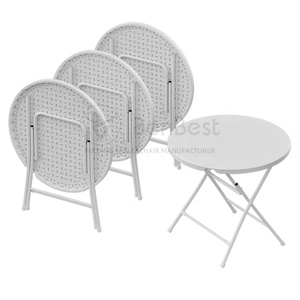 Benjia المصنع مباشرة البلاستيك جولة للطي عالية أعلى التجاري في الهواء الطلق 80*110 سنتيمتر للطي بوفيه بار طاولة مشروبات للأحداث - Product Image 5