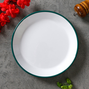 Plato redondo de melamina, color rojo y blanco, plato hondo para servir sopa, ensalada fría, en hoteles y restaurantes. - Product Image 2