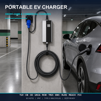 Chargeur de voiture électrique, nouveau câble portable de type 2, écran LCD, étanche IP67, 4 m, TPU, prise UK Schuko AU pour prise IEC 62752 7kW
