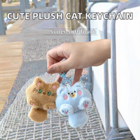 Porte-clés chat en peluche doux et mignon à longue queue, pendentif de sac, jouet de dessin animé Kawaii, accessoires pour filles et couples, le plus vendu