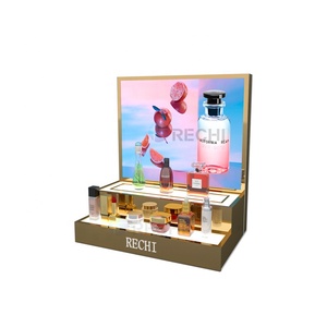 Rechi thiết kế mới chiếu sáng <span class=keywords><strong>Acrylic</strong></span> chăm sóc da nước hoa bán lẻ POS hiển thị đứng cho nước hoa mỹ phẩm vẻ đẹp cửa hàng hiển thị giá - Product Image 1