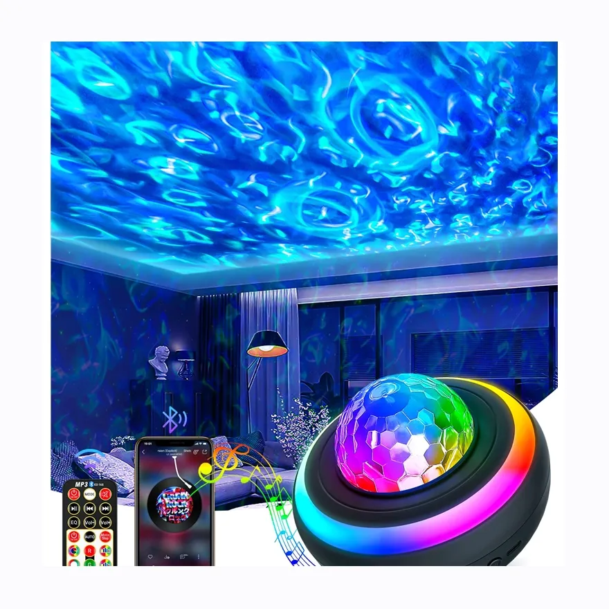 New Ocean Wave Lights Lampes LED Kids 360 Projecteur d'étoiles réglable Veilleuse avec lampe télécommandée