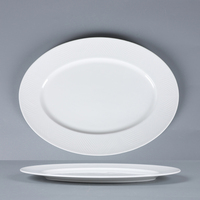 Horeca bone china vaisselle ensemble d'assiettes plates 13 pouces assiettes blanches ensembles d'assiettes en céramique vaisselle de luxe ensemble de vaisselle