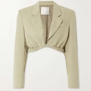 2023カスタム高品質高級デザイナーファムクロップド最新デザインMujerLady Crop Short Women Blazers