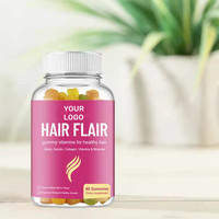 Gummies pour cheveux de marque privée |   Complément de soutien à la croissance des cheveux à base de glucides, 60 comprimés pour adultes (à l'exception des nouveau-nés)