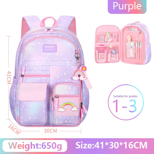 Nueva mochila para estudiantes <span class=keywords><strong>de</strong></span> secundaria y secundaria, mochila impermeable reductora <span class=keywords><strong>de</strong></span> peso <span class=keywords><strong>de</strong></span> gran capacidad para niñas <span class=keywords><strong>de</strong></span> escuela <span class=keywords><strong>primaria</strong></span> - Product Image 3