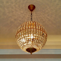 Lustre moderne en cristal LED de style royal vintage JYLIGHTING, grand lustre en forme de boule, luminaires en verre, suspension