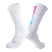 Dégradé coloré hommes sport Elite basket-ball chaussettes logo personnalisé serviette épaissie athlétique équipage chaussette