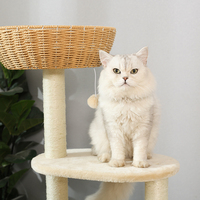 Arbre à chat moderne de luxe, écologique et durable, en carton, bois et sisal, avec griffoir et condo pour chats