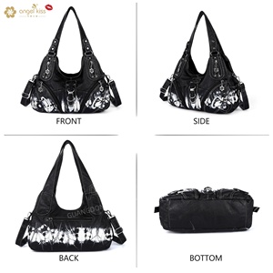 Sac fourre-tout rétro à bandoulière Angelkiss, nouvelle collection, pour femme, style européen et américain, en cuir délavé, petite série, tendance - Product Image 2