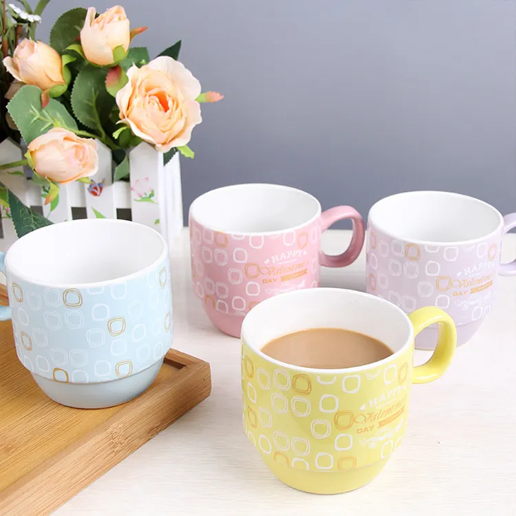 Taza de agua creativa para el hogar, Taza de cerámica de estilo japonés para apilar café y leche