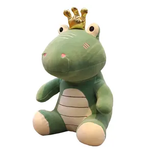 Luxurious and interesting Plush sitting crown dinosaur doll plush toys as pillows for children