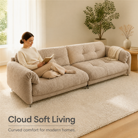 Canapé modulaire en tissu bouclé 3 places, coussin moelleux, confortable, mobilier de salon, vente en gros, fourniture d'usine